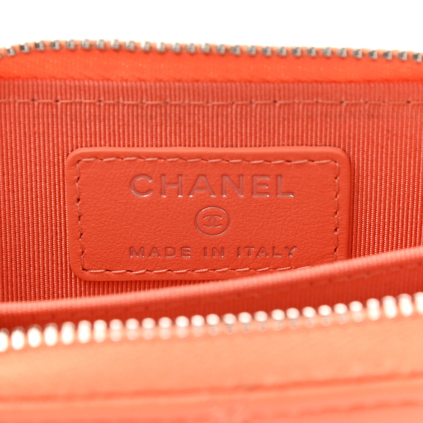 Lambskin Quilted Zip Around Coin Purse Wallet Coral