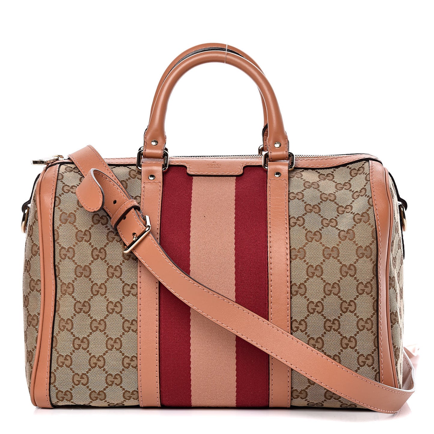 Monogram Vintage Web Medium Boston Pink