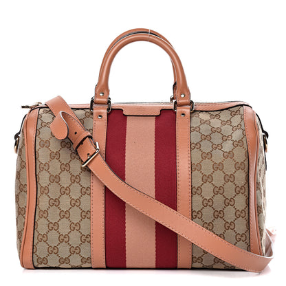 Gucci Monogram Vintage Web Medium Boston Pink 1 of 12