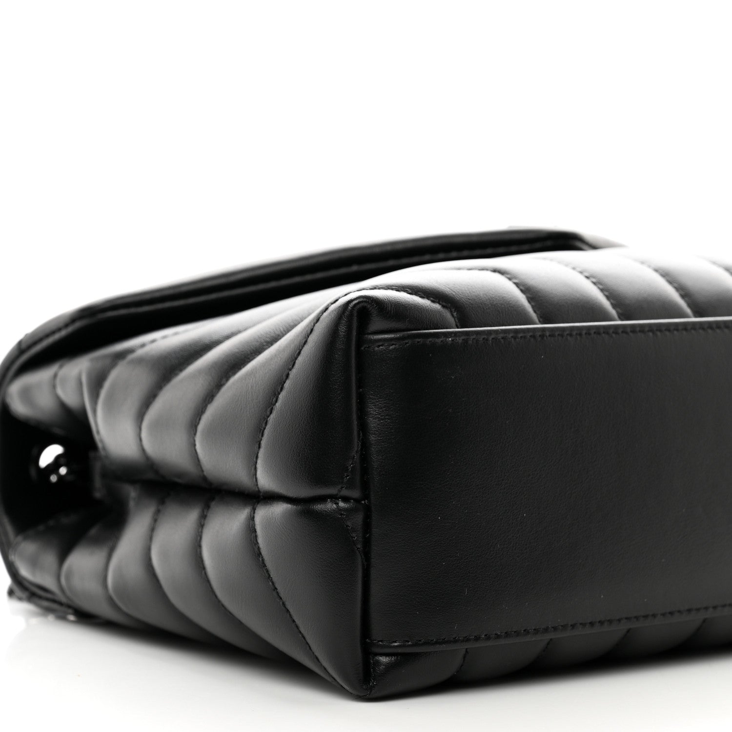 Saint Laurent Calfskin Y Quilted Monogram Monochrome Small Loulou Chain Satchel Black 9 of 10