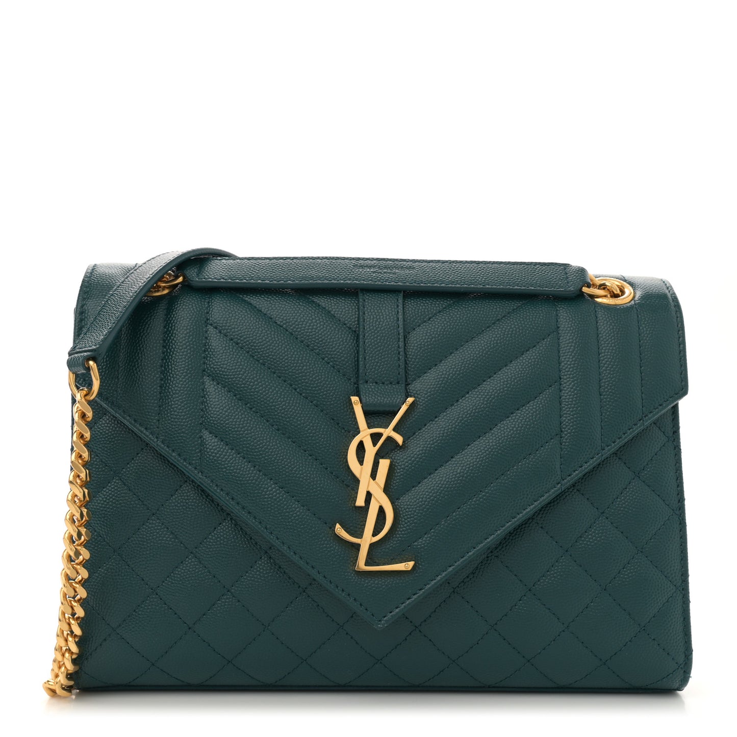 Grain De Poudre Textured Mixed Matelasse Triquilt Medium Monogram Satchel Sea Turquoise