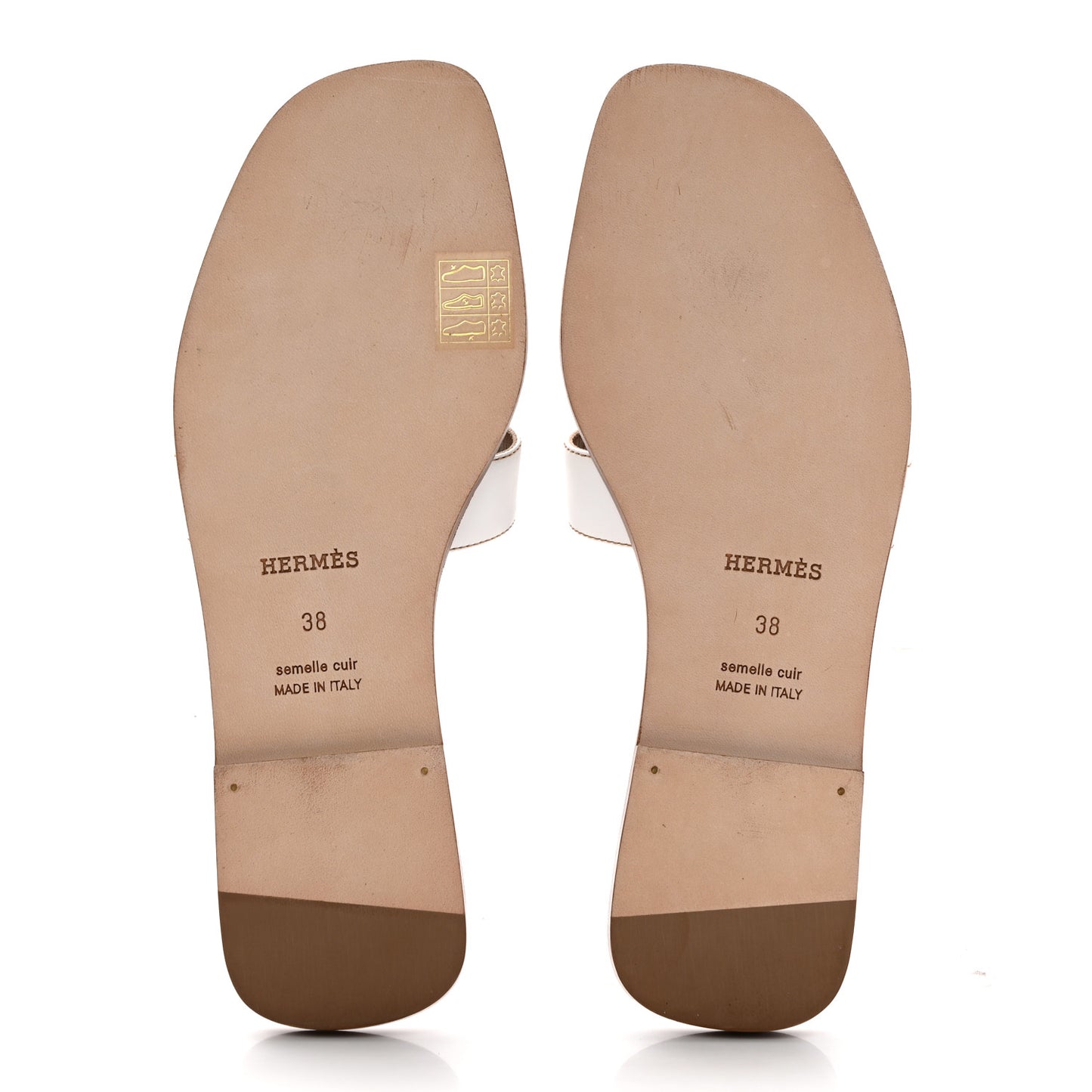 Box Calfskin Oran Sandals 38 White