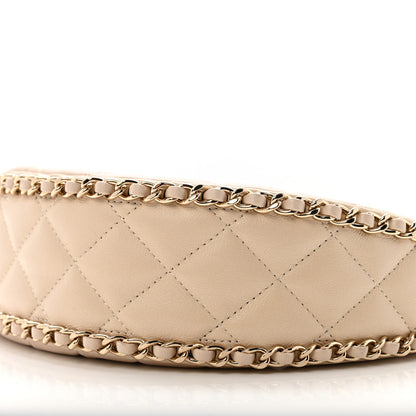 Chanel Lambskin Quilted Small Hobo Bag Light Beige 10 of 13