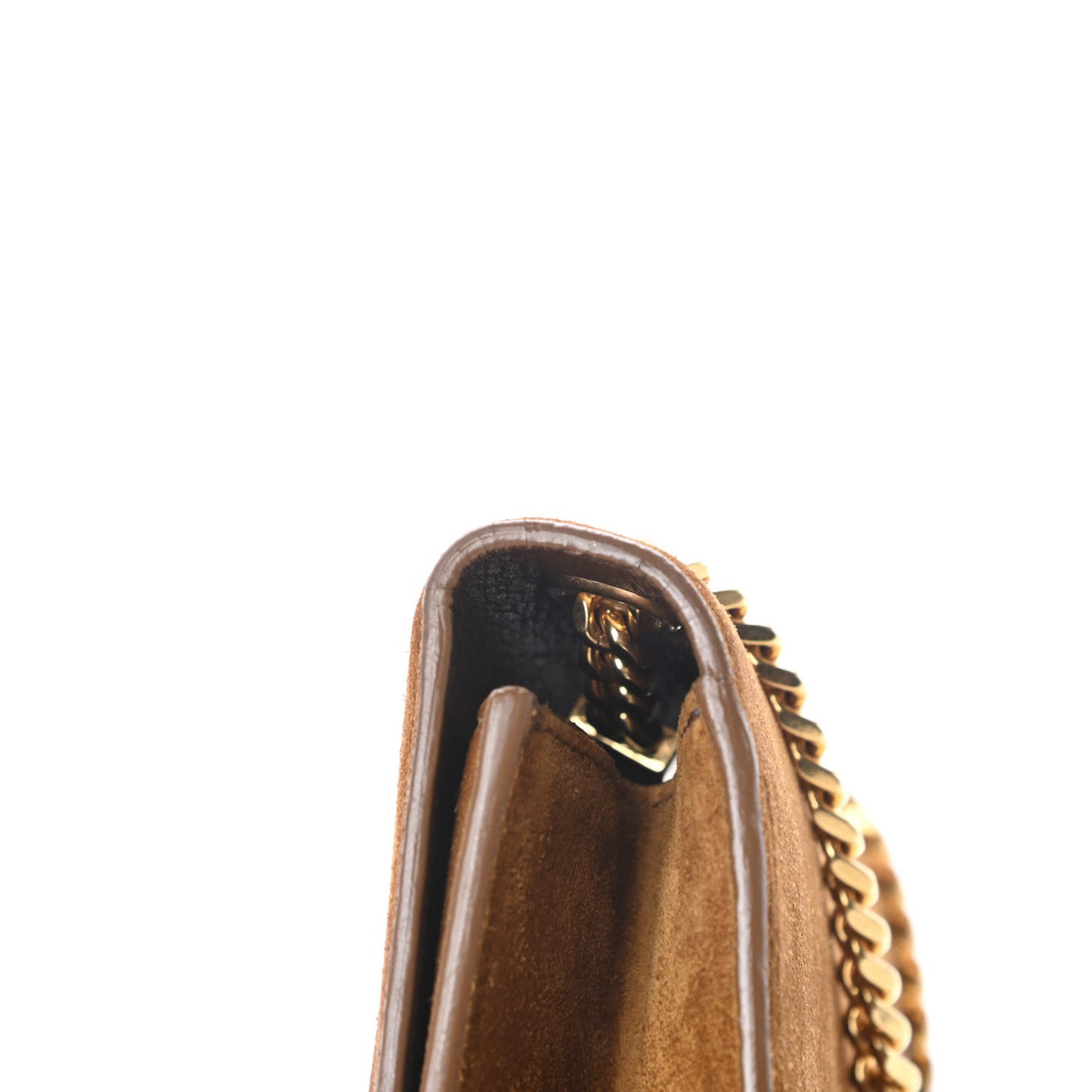 Suede Small Classic Monogram Kate Tassel Satchel Light Ochre