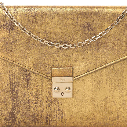 Christian Dior Metallic Calfskin Chain Crossbody Flap Gold 8 of 10