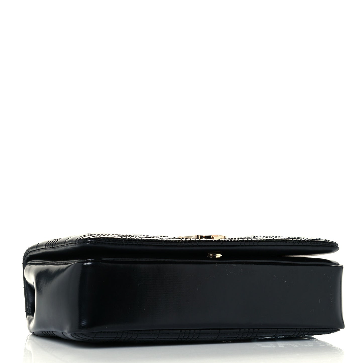 Patent Quilted Horseferry Print Small Lola Bag Black