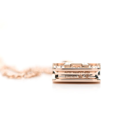 Hermes 18K Rose Gold Diamond Constance Amulettes Pendant Necklace 4 of 6
