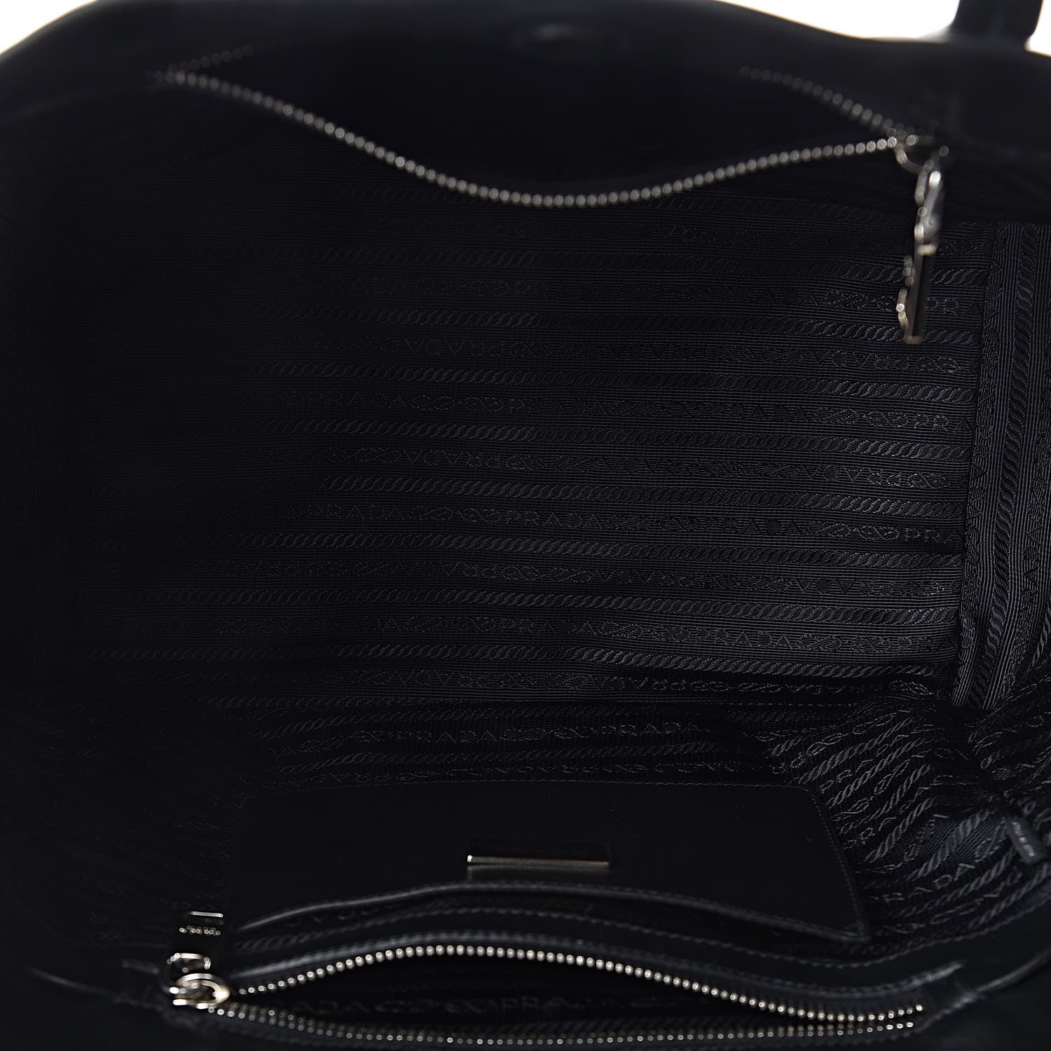Prada Soft Calf Shopping Tote Black Argilla 5 of 10