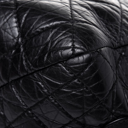 Chanel Aged Calfskin Quilted Large Secret Tag Bowling Bag Black 16 of 27