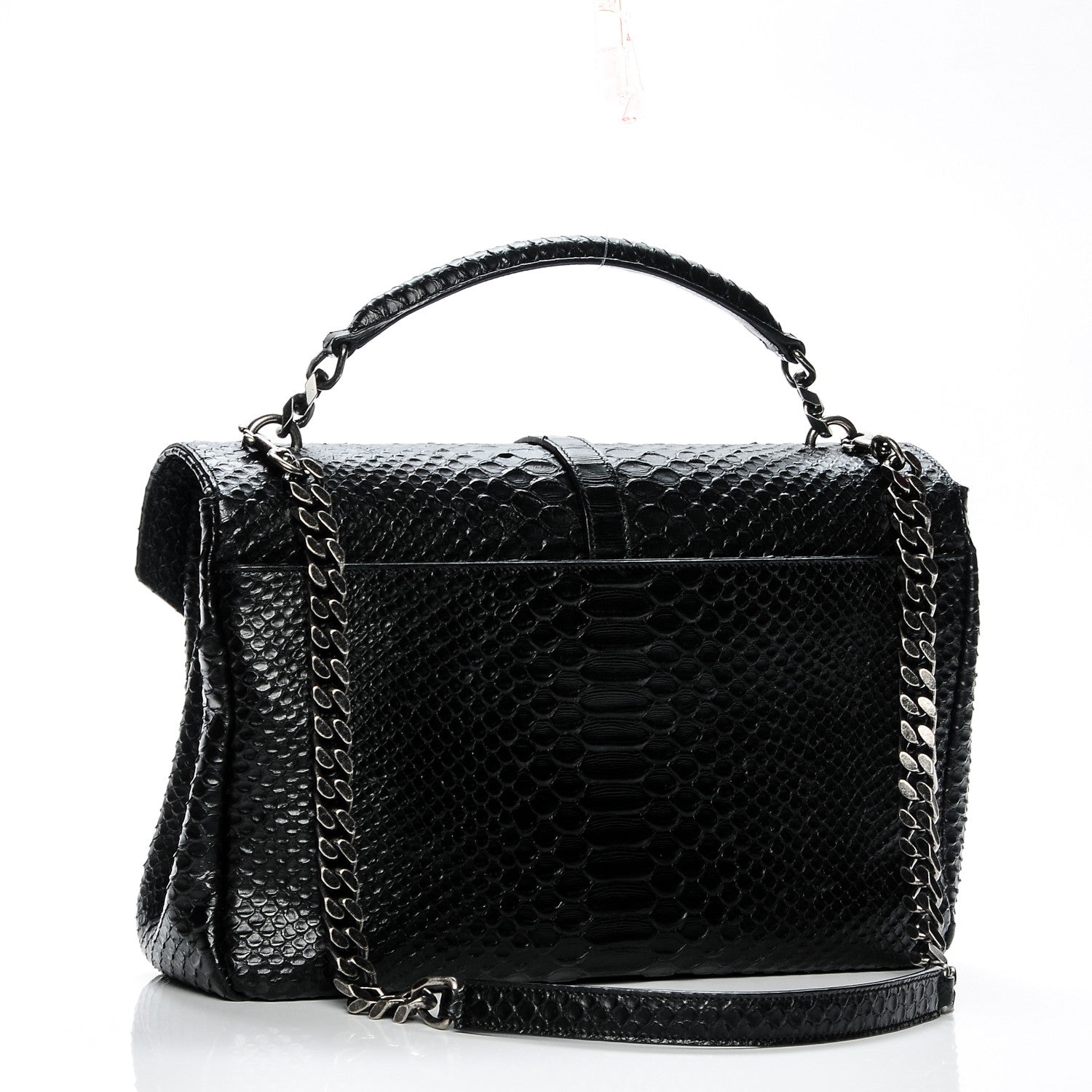Saint Laurent Snake Calfskin Embossed Monogram Large College Satchel Black 3 of 6