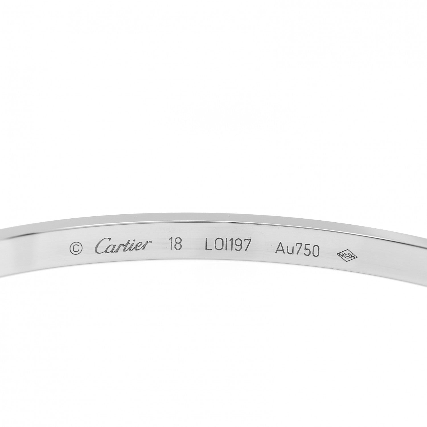 Cartier 18K White Gold Small LOVE Bracelet 18 3 of 4