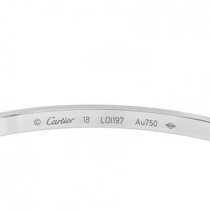 Cartier 18K White Gold Small LOVE Bracelet 18 3 of 4
