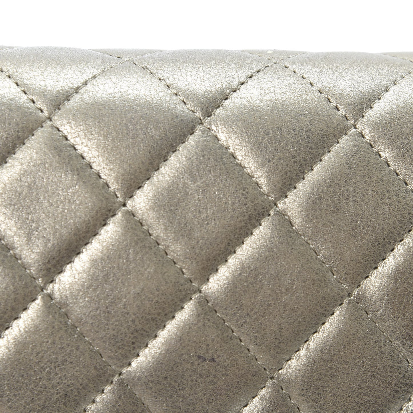 Metallic Lambskin Quilted Boy Wallet On Chain WOC Gold