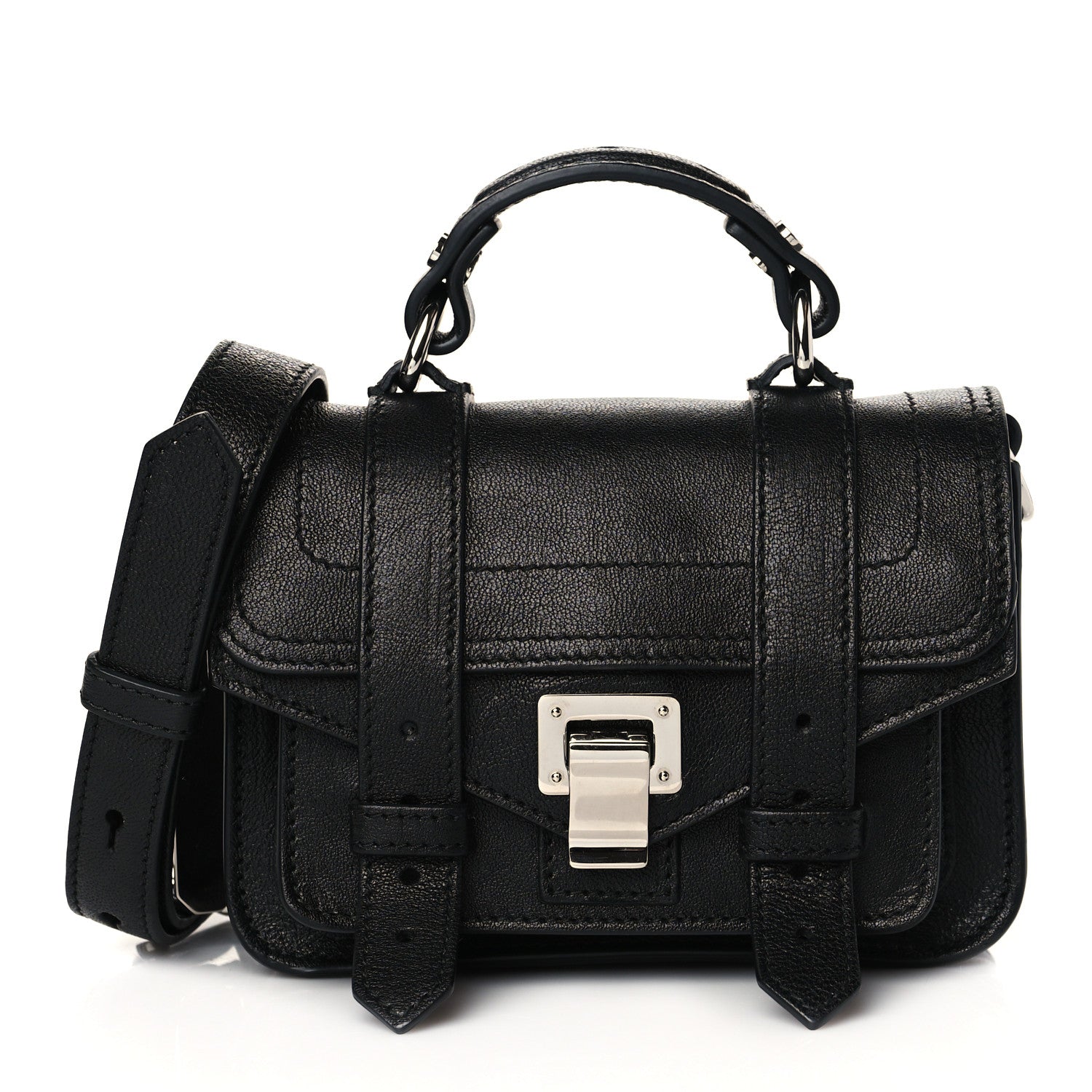 Proenza Schouler Lambskin Micro PS1 Satchel Black 1 of 9