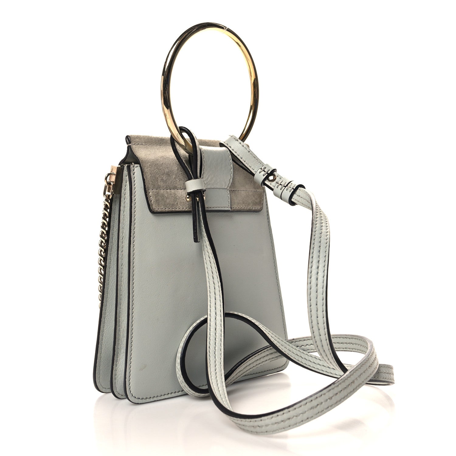 Chloe Suede Calfskin Mini Faye Bracelet Bag Airy Grey 3 of 11