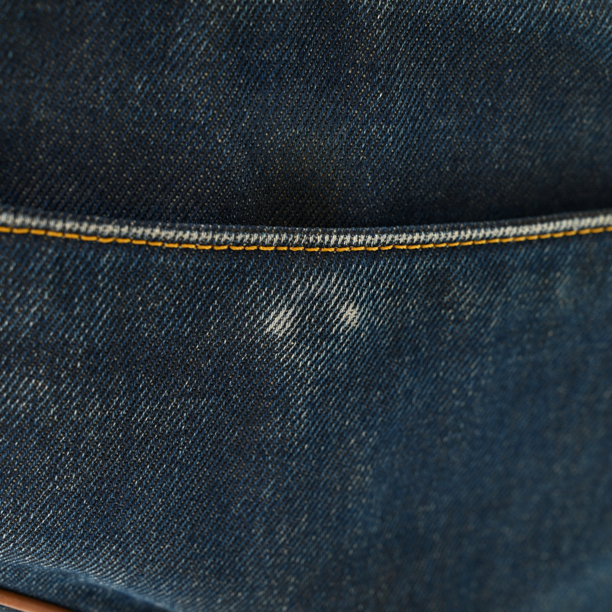 Denim Calfskin Saddle Bag Blue