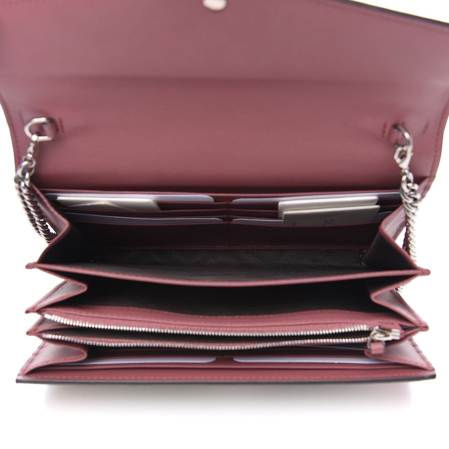 Gucci GG Supreme Monogram Blooms Mini Dionysus Chain Wallet Beige Multicolor Dry Rose 4 of 11