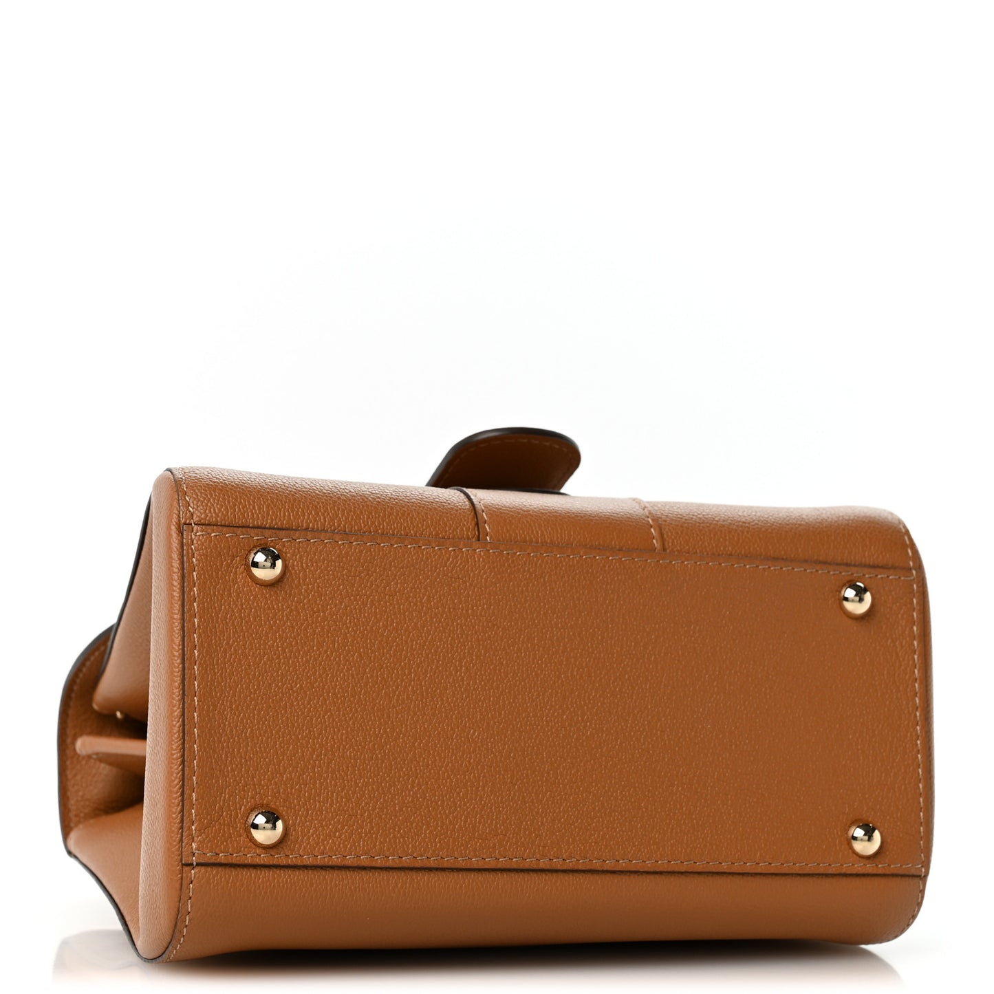 Grained Calfskin Mini Brillant Satchel Natural