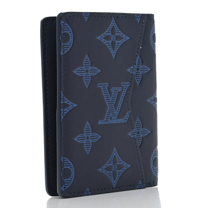 Louis Vuitton Calfskin Monogram Shadow Pocket Organizer Blue 3 of 6