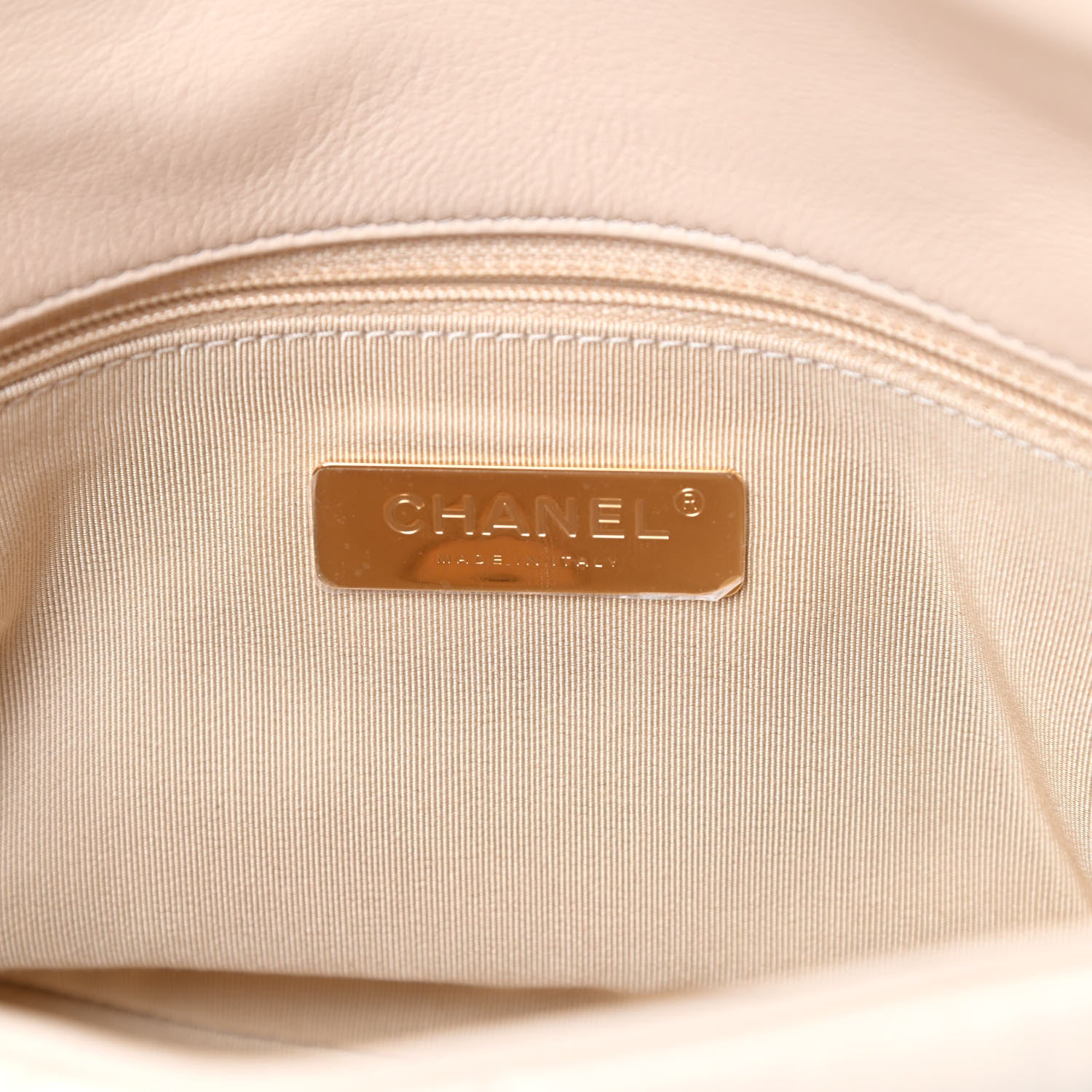 Chanel Lambskin Quilted Medium Chanel 19 Flap Light Beige 6 of 10