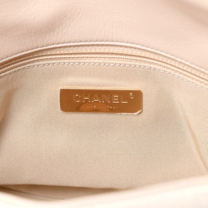 Chanel Lambskin Quilted Medium Chanel 19 Flap Light Beige 6 of 10