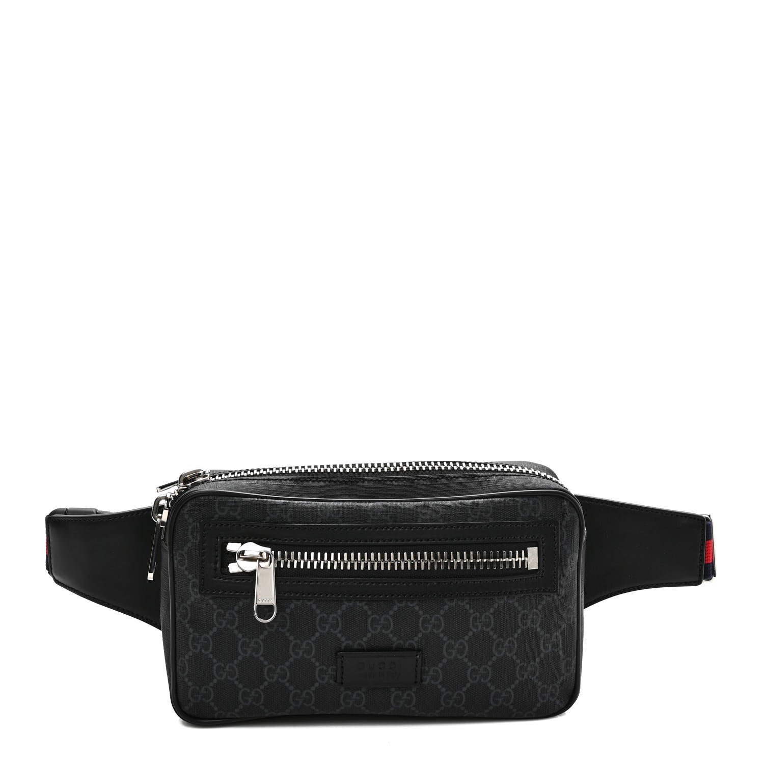Gucci Soft GG Supreme Monogram Web Belt Bag Black Grey 1 of 11