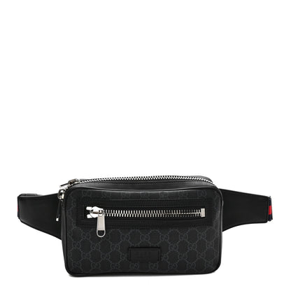 Gucci Soft GG Supreme Monogram Web Belt Bag Black Grey 1 of 11