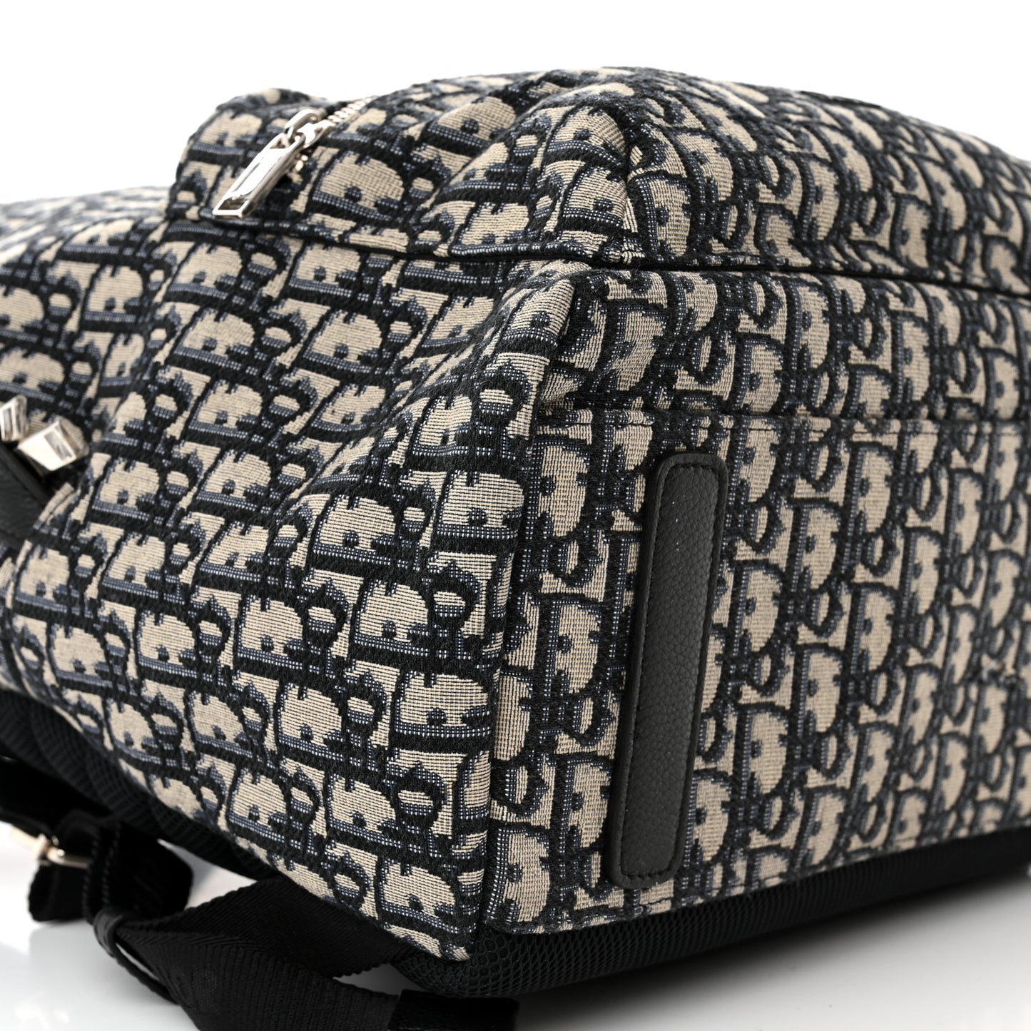 Oblique Calfskin Rider Backpack Beige Black