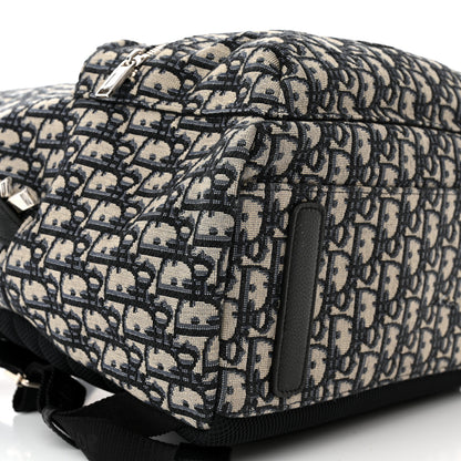 Christian Dior Oblique Calfskin Rider Backpack Beige Black 8 of 9