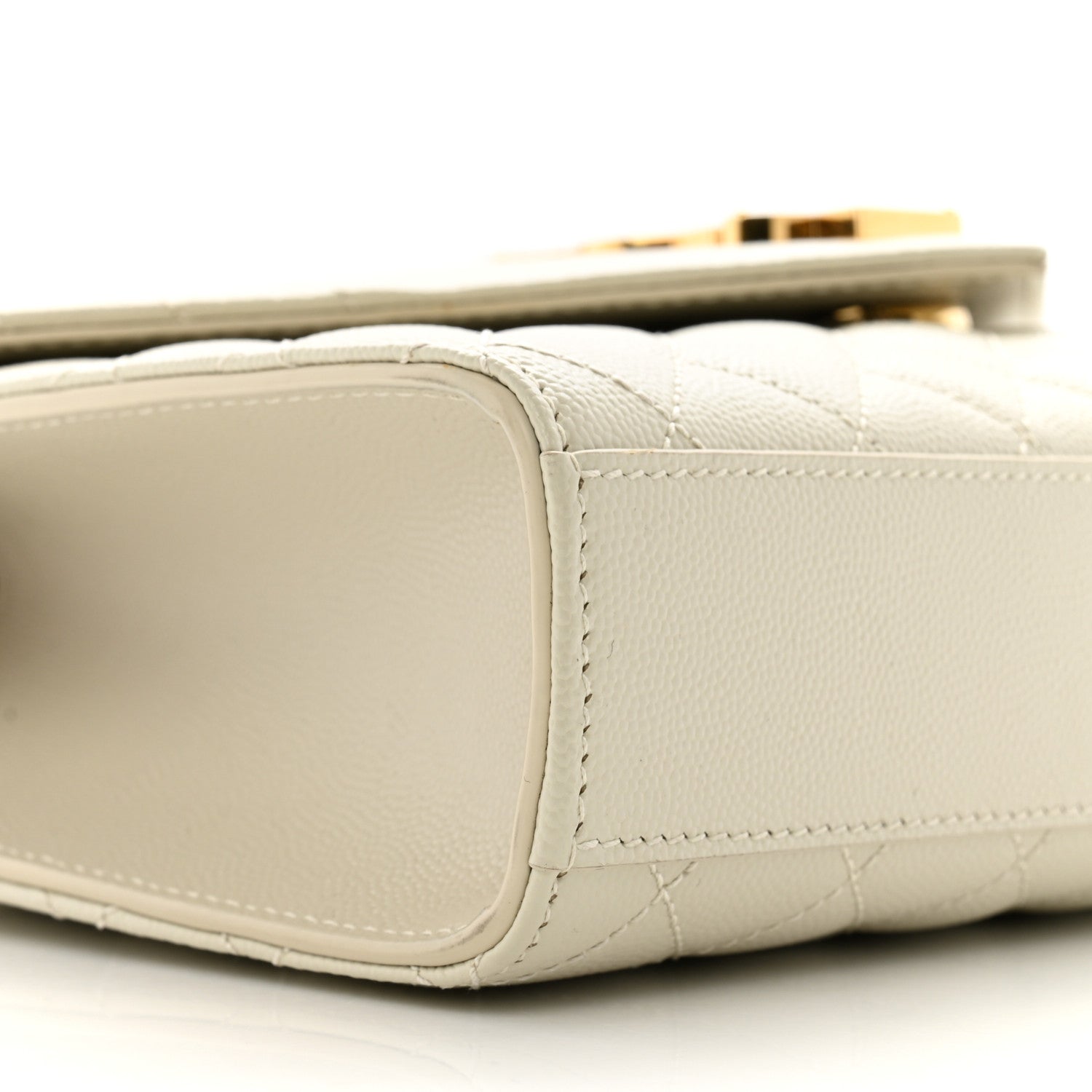 Saint Laurent Grain De Poudre Textured Mixed Matelasse Medium Triquilt Monogram Satchel Crema Soft 9 of 12