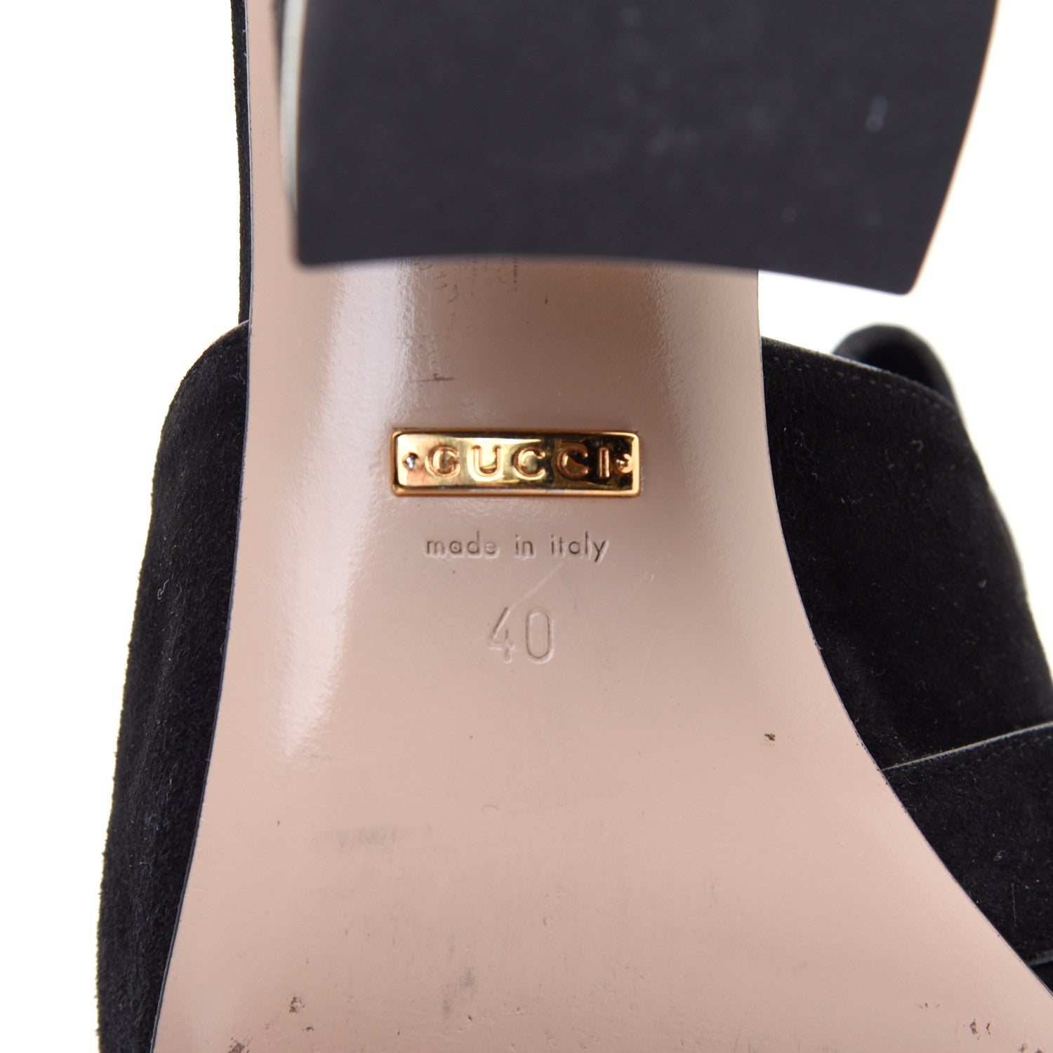 Gucci Kid Scamosciato GG Marmont Fringe 75mm Slide Sandals 40 Black 6 of 8