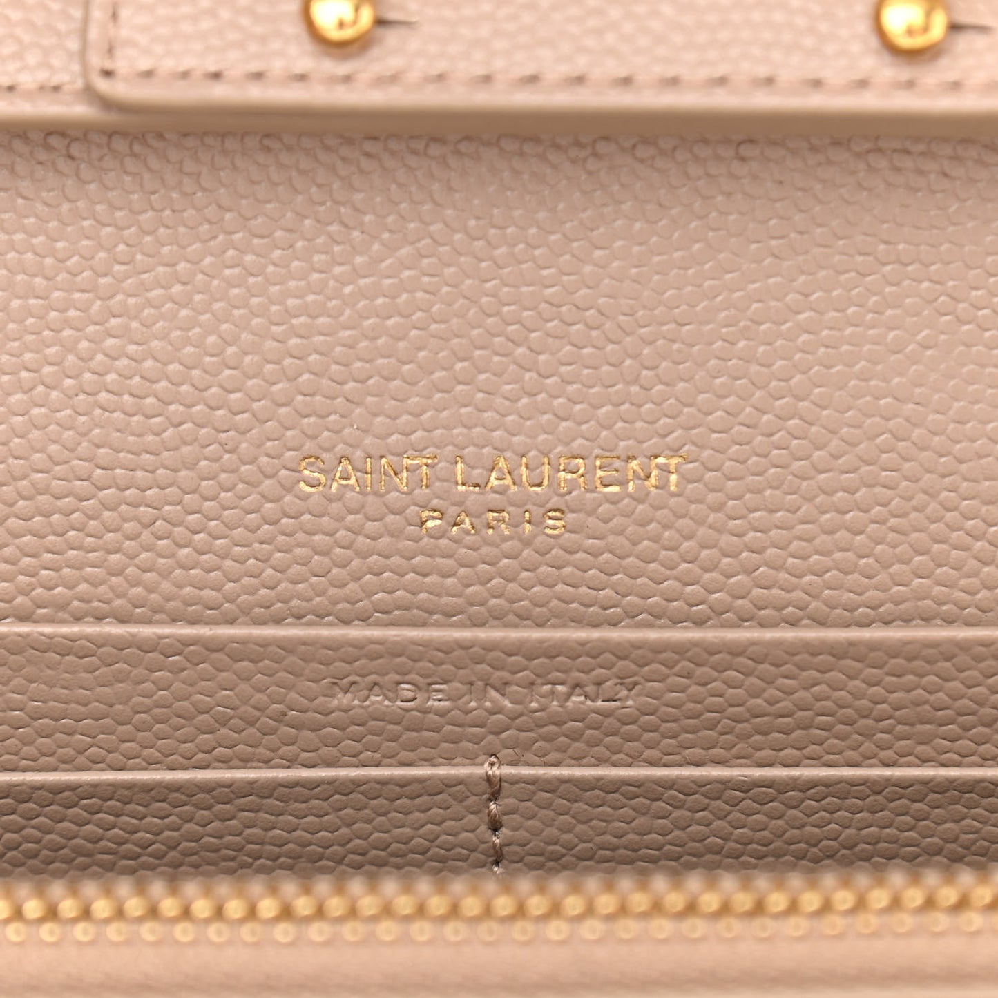 Grain De Poudre Matelasse Chevron Monogram Chain Wallet Dark Beige