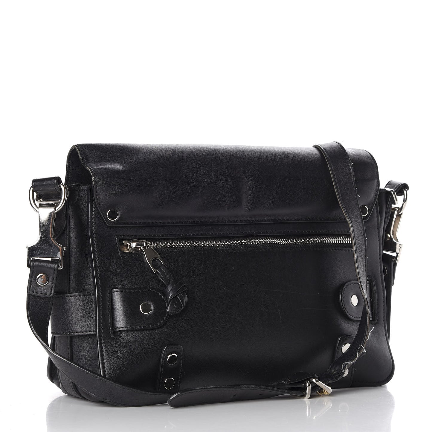 Smooth Calfskin PS11 Classic Shoulder Bag Black