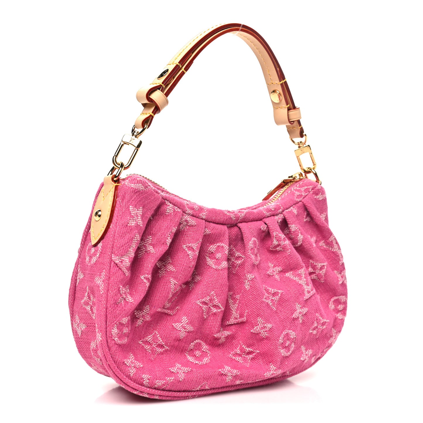 Monogram Denim Pochette Valley Fuchsia