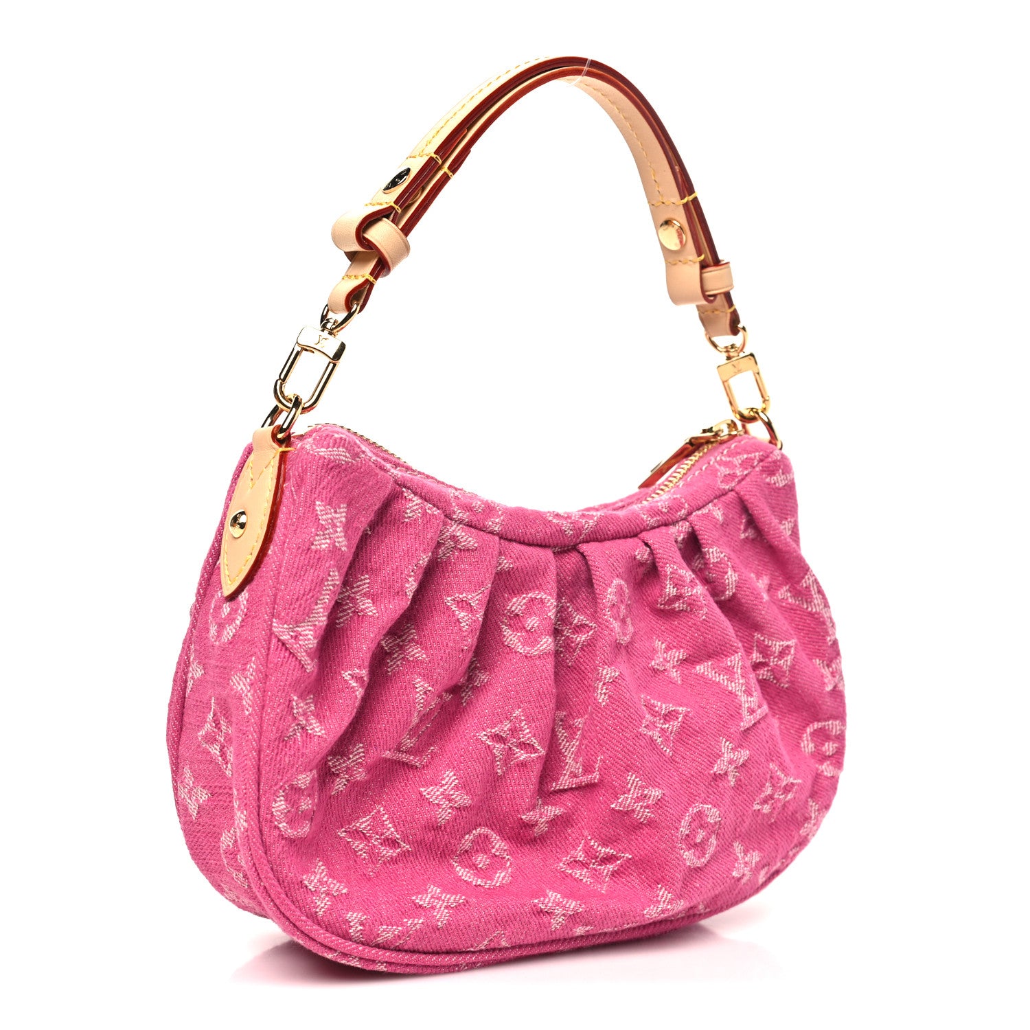 Louis Vuitton Monogram Denim Pochette Valley Fuchsia 3 of 10