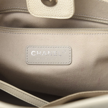 Chanel Glazed Calfskin Small Deauville Tote Ivory 6 of 12