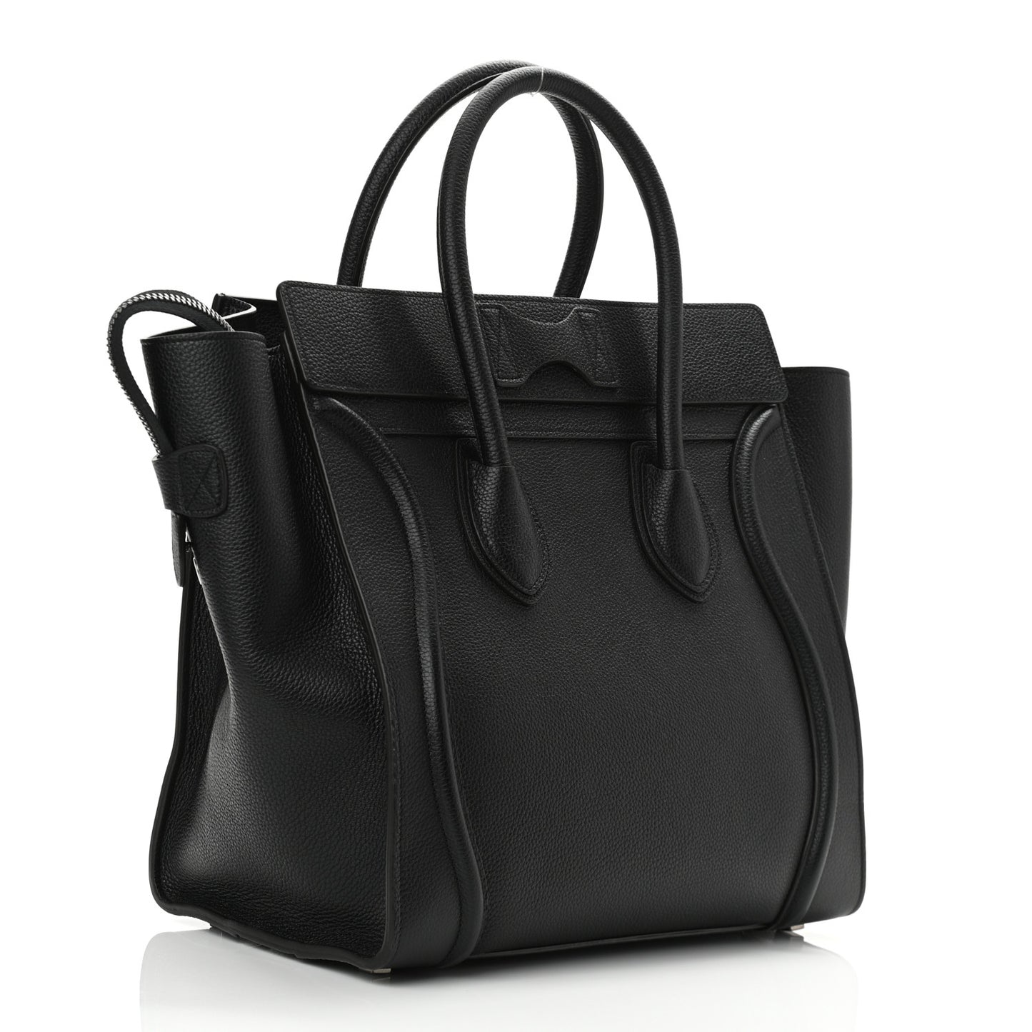Drummed Calfskin Mini Luggage Black