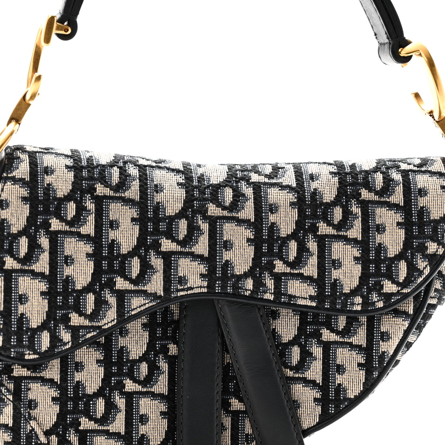 Christian Dior Oblique Mini Saddle Bag Blue 8 of 10