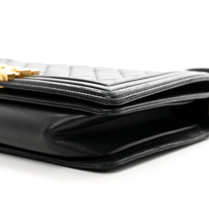 Chanel Lambskin Quilted Medium Boy Flap Black 10 of 12
