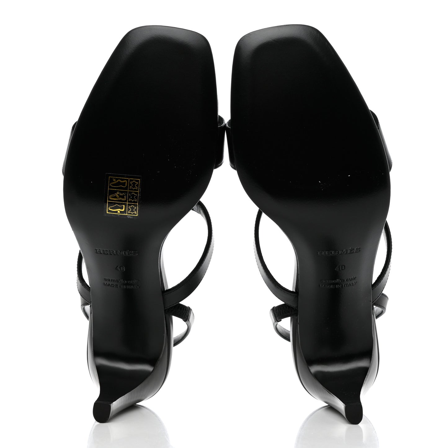 Calfskin Glamour 75 Sandals 40 Black