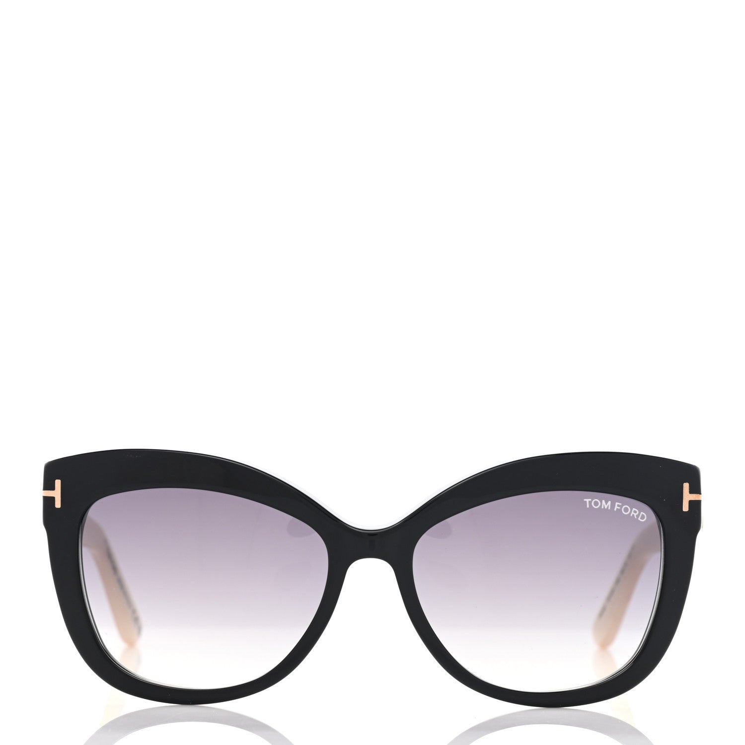 Tom Ford Acetate Alistair Cat Eye Sunglasses TF524 Black Beige 2 of 9