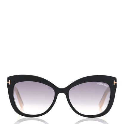 Tom Ford Acetate Alistair Cat Eye Sunglasses TF524 Black Beige 2 of 9