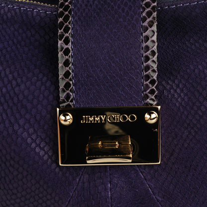 Jimmy Choo Elaphe Snakeskin Roxie Hobo Purple 5 of 8