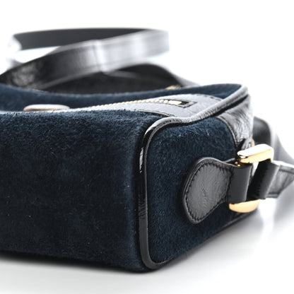 Gucci Suede Patent Web Mini Ophidia Shoulder Bag Blue Black 9 of 10