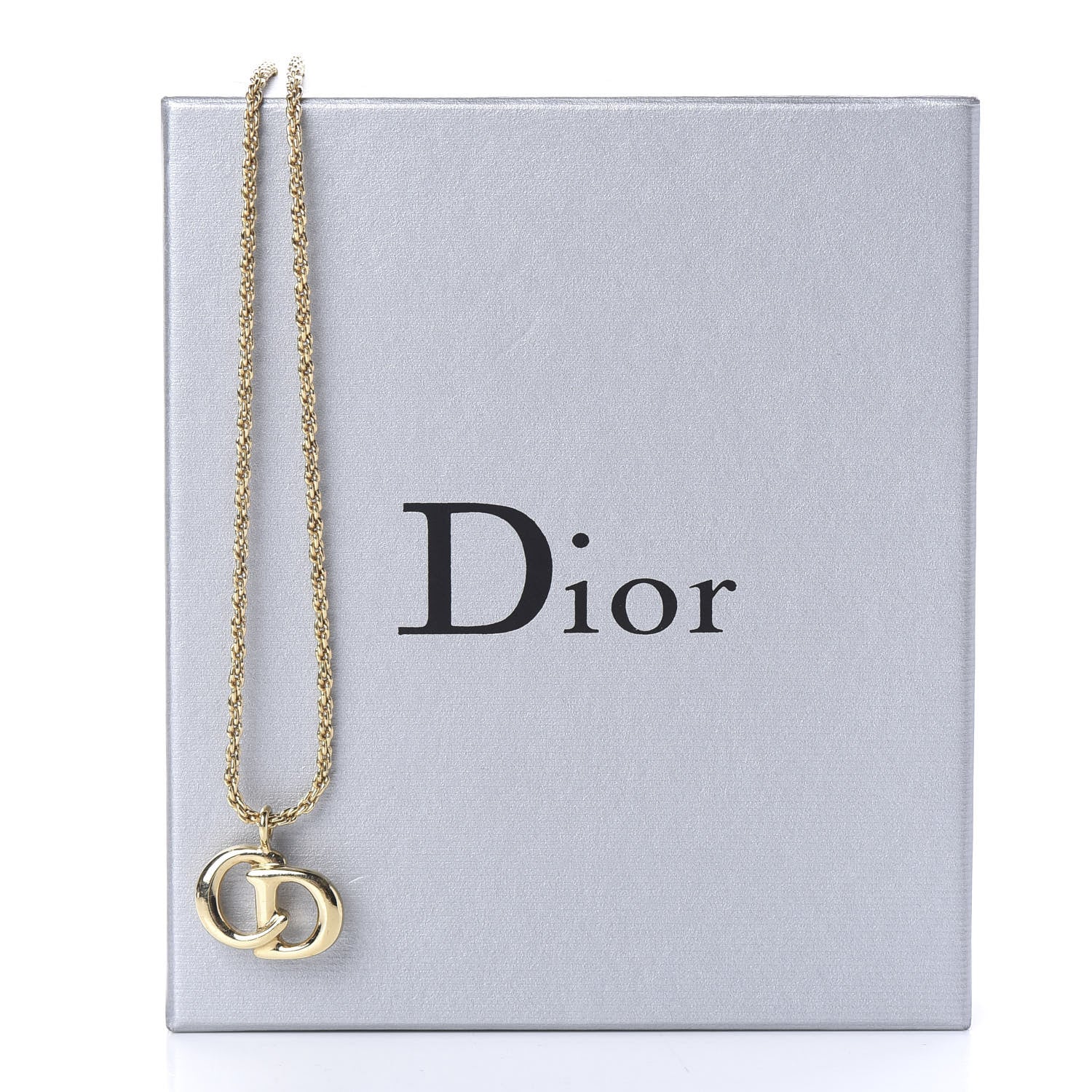 Christian Dior Metal Logo Necklace Gold 6 of 6