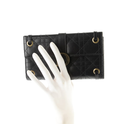 Christian Dior Lambskin Cannage Wallet Black 2 of 8