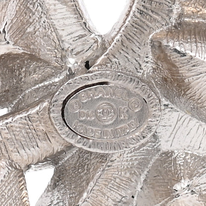 Chanel Baguette Crystal CC Brooch Black Silver 4 of 5