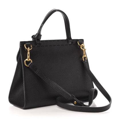Gucci Calfskin Mini GG Marmont Top Handle Bag Black 3 of 15