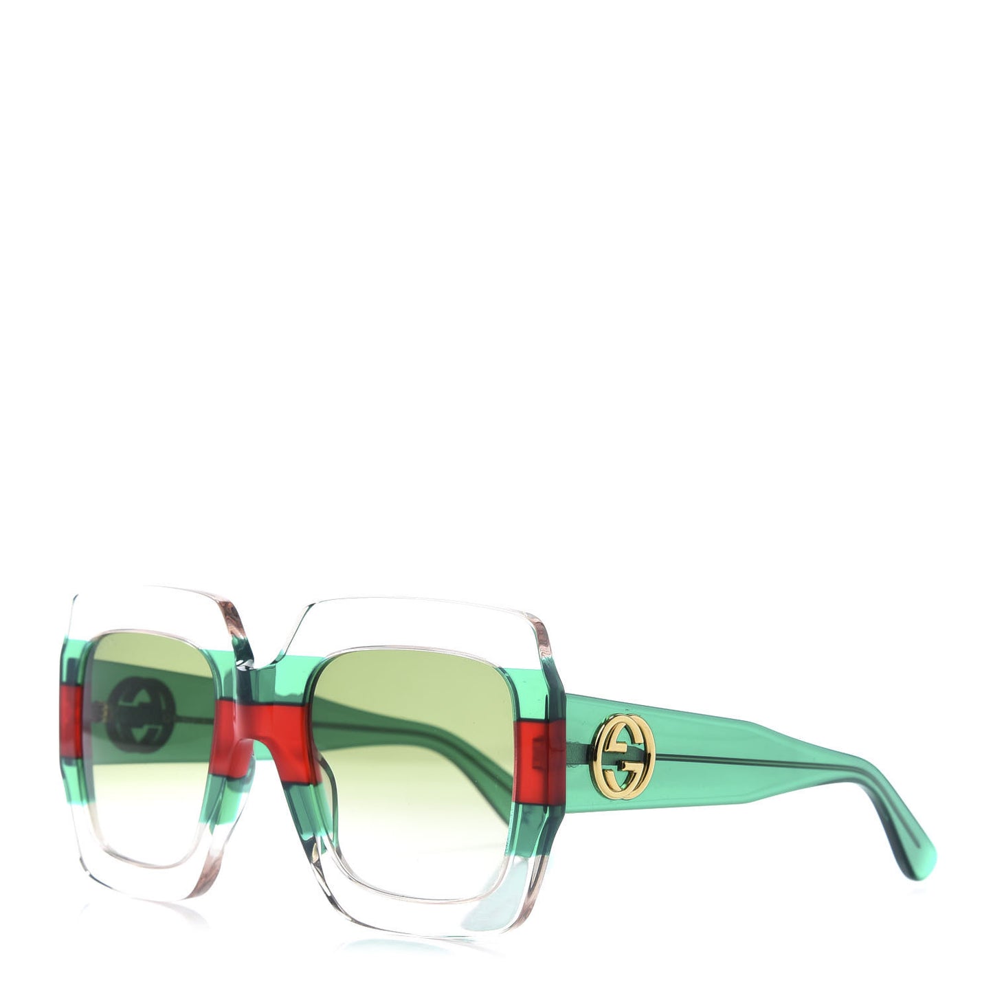 Square Web Frame GG0178S Sunglasses Green Red