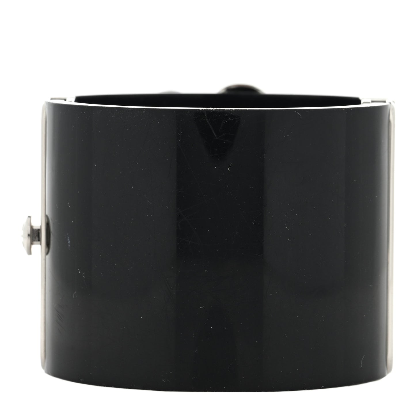 Resin Swarovski Crystal Camellia CC Cuff Black Silver